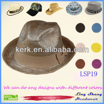 LSP19 Wholesale Price Stylish Bowknot Women 100% Paper Straw Hat